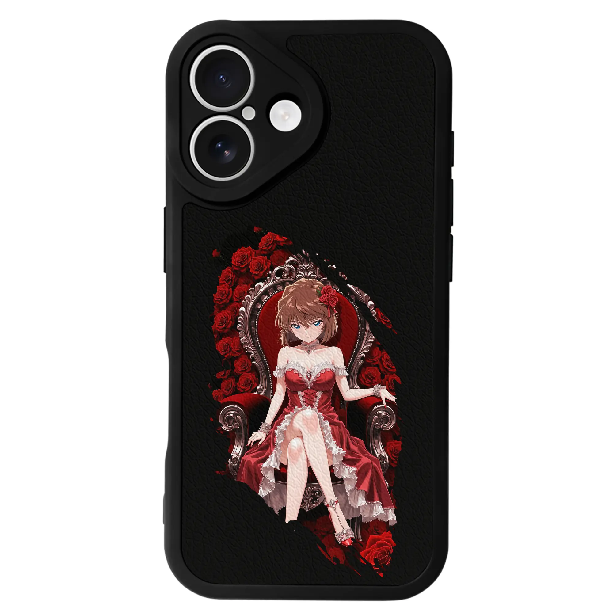 名探偵コナン グッズ 灰原 哀 - IPhone 16シリーズ対応 ・ シリコンスマホケース ・ レザー調 ・ 高精度フィット ・ 耐衝撃 ・ ワイヤレス充電対応 ・ 精密カット